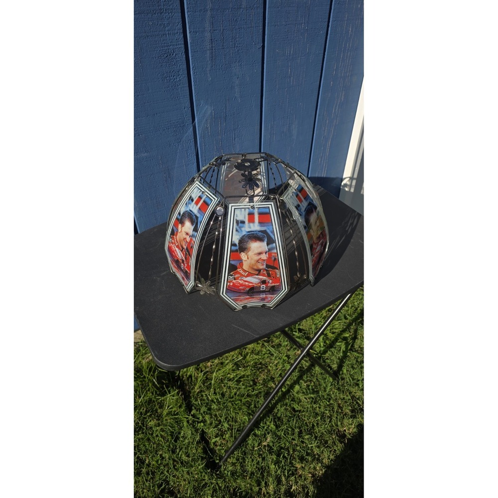 vintage Dale Earnhardt Jr. Budweiser six-panel glass touch lamp shade No Lamp